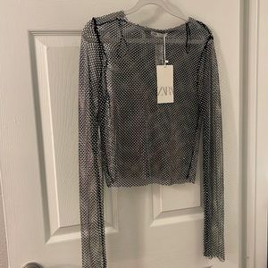 See-through studded longsleeve
